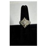 306Sz:7, 925, Silver CZ Stones Ring MISSING ONE