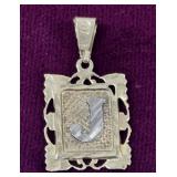 10k Gold Initial "J" Pendant Charm