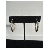 .925 Silver Hoop Earrings 3.64 Grams