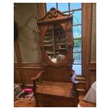 Antique Solid Oak Hall Table w/Storage Antique Solid Oak Hall Table w/Storage