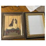 2 Frames, One with a Painting of a Dog 2 Frames, One with a Painting of a Dog