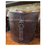 Antique Leather Top Hat Box Antique Leather Top Hat Box