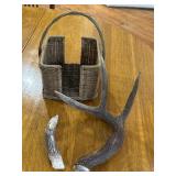 Wicker Basket with Antlers Wicker Basket with Antlers