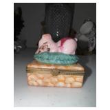 Sleeping pig Trinket Box Sleeping pig Trinket Box