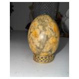 Yellow Marble Egg With Stand Yellow Marble Egg With Stand