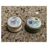 2 Crummles England Enameled Trinket Boxes 1" 2 Crummles England Enameled Trinket Boxes 1"
