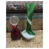 Glass Perfume Bottle & Small Vase Glass Perfume Bottle & Small Vase