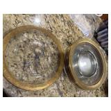 (7) Gold Plated Glass Plates (7) Gold Plated Glass Plates