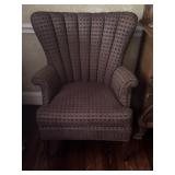 French Style Curved Channel Back Wing Chair French Style Curved Channel Back Wing Chair
