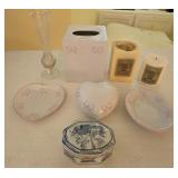 Pink Ribbon Trinket Dishes, Kleenex Box Holder, Pink Ribbon Trinket Dishes, Kleenex Box Holder,