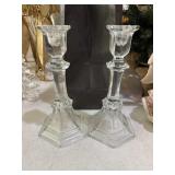 (2) Glass Candle Holders (2) Glass Candle Holders