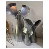 (3) Metal Angels For Christmas Decor (3) Metal Angels For Christmas Decor