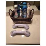Basket w/Body Wash, Lotions, etc & (2) Suction Basket w/Body Wash, Lotions, etc & (2) Suction
