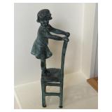 Vintage Solid Bronze 12" Statue � Girl Standing Vintage Solid Bronze 12" Statue � Girl Standing