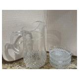 Glass Pitcher & Nice Indiana Glass Clear Cut Glass Pitcher & Nice Indiana Glass Clear Cut