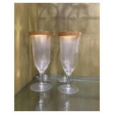 (4) Wine Glasses , Gold Encrusted (4) Wine Glasses , Gold Encrusted