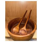 Wooden Salad Plate & Mixer Spoons Wooden Salad Plate & Mixer Spoons