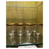 (8) Cocktail Glasses, Gold Encrusted (8) Cocktail Glasses, Gold Encrusted