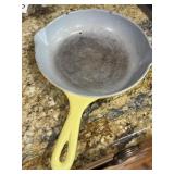 Vintage Yellow Cast Iron Enamel 9" Vintage Yellow Cast Iron Enamel 9"
