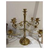 9 Arm Brass Candelabra 14� 9 Arm Brass Candelabra 14�