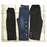 (3) Pr Ladies Stretch Pants w/Button Accents Sz 5 (3) Pr Ladies Stretch Pants w/Button Accents Sz 5