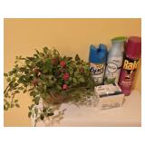 Lysol, Febreeze,  Raid, Dove Soap & Faux Rose Arra Lysol, Febreeze,  Raid, Dove Soap & Faux Rose Arra
