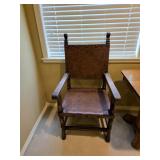 Antique Spanish Leather Dining Chair Antique Spanish Leather Dining Chair