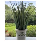Faux Foliage Grass & Pottery Planter Pot Faux Foliage Grass & Pottery Planter Pot