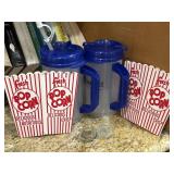 3 Tumblers, Popcorn Scoop Box & Salt and Pepper 3 Tumblers, Popcorn Scoop Box & Salt and Pepper