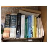 Assorted Vintage Cook Books & Wooden Stand Assorted Vintage Cook Books & Wooden Stand