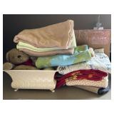 VTG Teddy Bear,Decor Basket & Little Dog Blankets VTG Teddy Bear,Decor Basket & Little Dog Blankets
