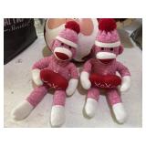 (2) �XoXo� Pink Sock Monkeys (2) �XoXo� Pink Sock Monkeys