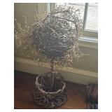 Twig Branch Basket With Willow Ball Twig Branch Basket With Willow Ball