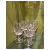 (6) Pink Wine Glasses (6) Pink Wine Glasses
