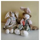 (2) Vintage Hallmark Plush Bunnies (2) Vintage Hallmark Plush Bunnies