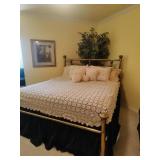 Queen Size Crocheted Lace Cover + Throw Pillows Queen Size Crocheted Lace Cover + Throw Pillows