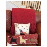 Red throw blanket & Decorative Pillows Red throw blanket & Decorative Pillows