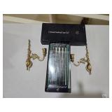 (2) Candlestick Sconces & Candlesticks (2) Candlestick Sconces & Candlesticks