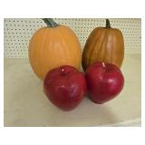 (2) Pumpkins & ( Large Apple Candles (2) Pumpkins & ( Large Apple Candles