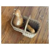 Wicker Basket with Decor Fruits Wicker Basket with Decor Fruits