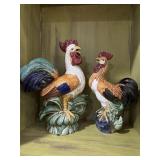 (2) Ceramic Roosters Figurines 14� (2) Ceramic Roosters Figurines 14�
