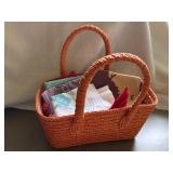 Orange Basket with Assorted Bandannas Orange Basket with Assorted Bandannas