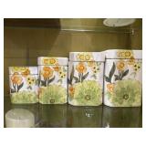(4) Vintage Ceramic Floral Cookie Jars Set (4) Vintage Ceramic Floral Cookie Jars Set