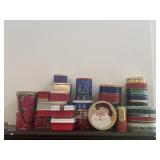 Huge Lot Holiday Tin Storage Boxes Huge Lot Holiday Tin Storage Boxes