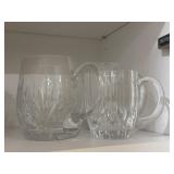 2 Crystal & 1 glass intricate cut glass pattern 2 Crystal & 1 glass intricate cut glass pattern