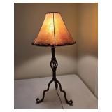 35" Iron Lamp w/Animal Hide Shade 35" Iron Lamp w/Animal Hide Shade