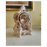 "Cherub Angels & Flowers Porcelain Mantel Clock "Cherub Angels & Flowers Porcelain Mantel Clock