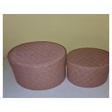 (2) Oval Fabric Covered Boxes (2) Oval Fabric Covered Boxes