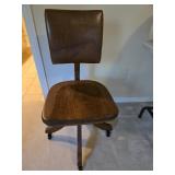 Antique Heywood/Wakefield Wooden Rolling Swivel Antique Heywood/Wakefield Wooden Rolling Swivel