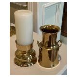 VTG Gold Tone Brass Candle Holder & Can VTG Gold Tone Brass Candle Holder & Can